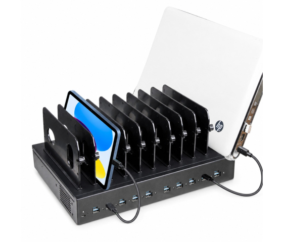 Dual Charge USB-A/USB-C 1000W Ladestation mit 10 Anschlüssen - schwarz