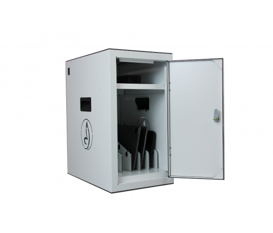 Bravour BRVD6 Ladeschrank für 6 Tablets oder Laptops bis zu 17 Zoll in Weiß - USB