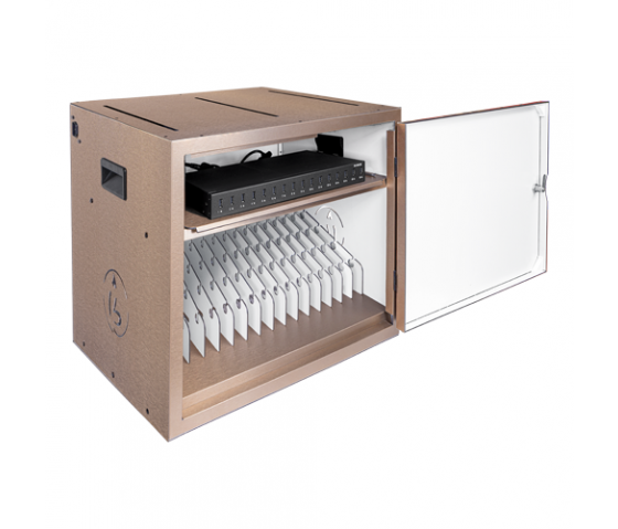 Bravour® BRVDC16 USB-C Ladeschrank für 16 mobile Geräte bis zu 17 Zoll - bronze