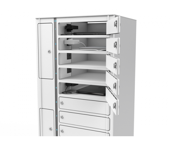 BYOD Volt AC & USB-C Ladeschließfächer VLSB-16S-MUC-C-G-EU# inklusief USB-C kabels voor 16 apparaten tot 17 inch - digitaal codeslot