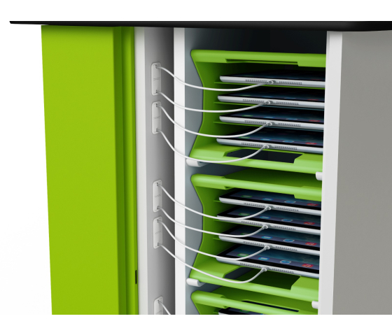 Tablet USB-Ladewagen Zioxi mit Tragekörben CHRGT-TBB-16-K für 16 Tablets bis 10,5 Zoll - Schlüsselverschluss