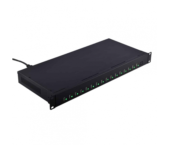 Bravour 16 Port 1U rackmontierbarer USB-Hub zum Laden und Synchronisieren