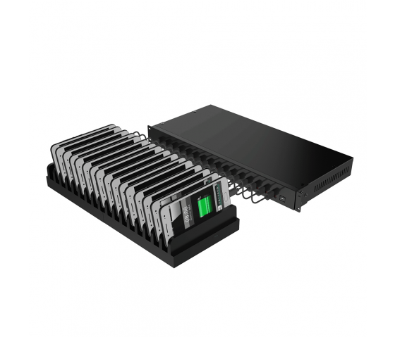 Bravour 16 Port 1U rackmontierbarer USB-Hub zum Laden und Synchronisieren