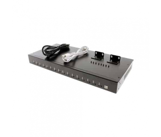 Bravour 16 Port 1U rackmontierbarer USB-Hub zum Laden und Synchronisieren