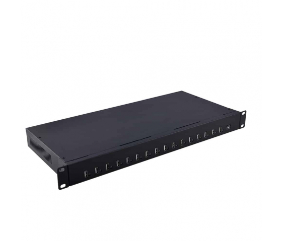 Bravour 16 Port 1U rackmontierbarer USB-Hub zum Laden und Synchronisieren