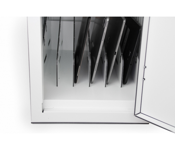 Bravour BRVD6 Ladeschrank für 6 Tablets oder Laptops bis zu 17 Zoll in Weiß - USB