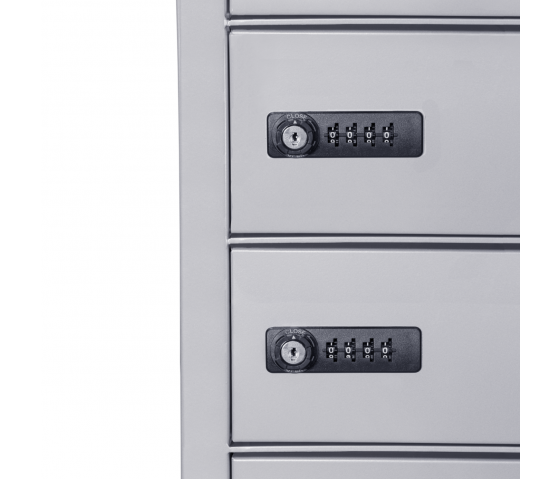 Tisch Schließfachschränke mit Ladefunktion BR5DESK für 5 Geräte - Zahlenschloss