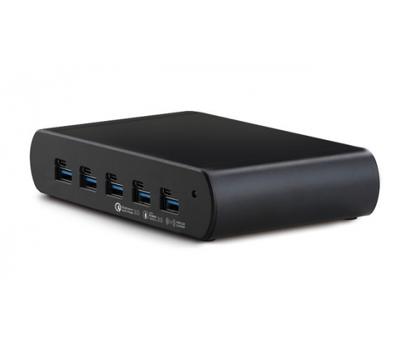 5 port Dual Charge USB-A/USB-C 150W oplaadhub - zwart