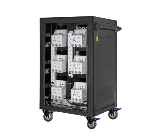 Ladewagen AC-LITE 30 für 30 Laptops, Chromebooks oder Tablets – mit entnehmbaren Netzteil-Körben