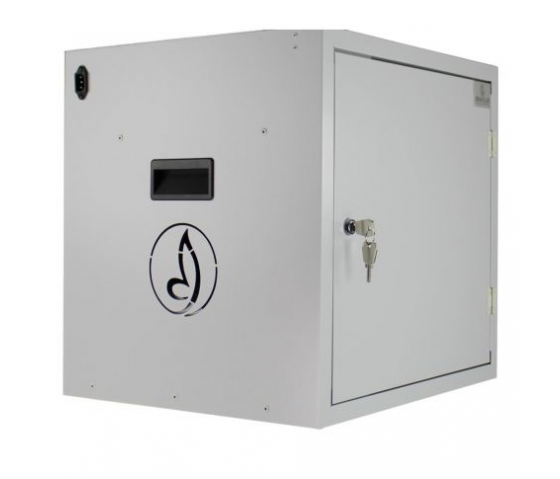 Bravour BRVD16 Ladeschrank für 16 mobile Geräte bis zu 17 Zoll - Weiß - Steckdose