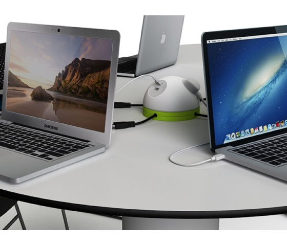 Kabelgebundener Zioxi powerHub – 8 USB-C-Anschlüsse und 3 Netzstecker – powerDome