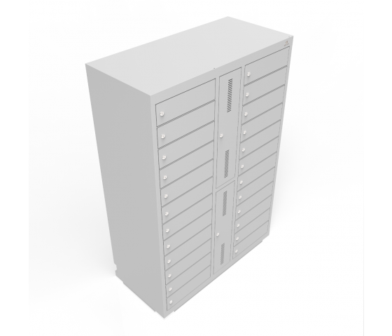 BR24KL Ladeschrank für 24 Geräte - Möbelschloss