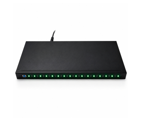 1U-Hub mit 16 USB-C-Anschlüssen zum Laden und Synchronisieren, USB 3.1