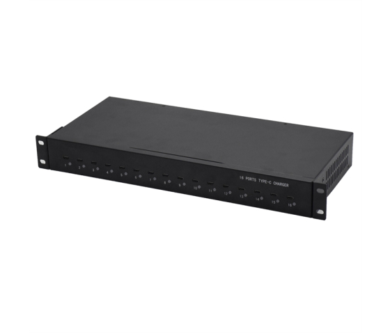 16 Ports USB-C 45W 1U Rackmount Lade-Hub