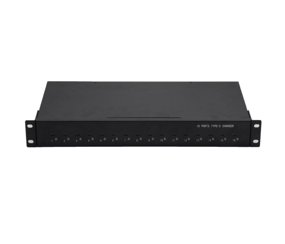 16 Ports USB-C 45W 1U Rackmount Lade-Hub