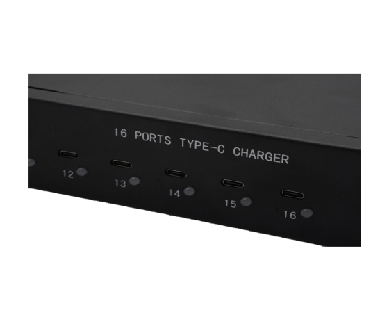 16 Ports USB-C 45W 1U Rackmount Lade-Hub