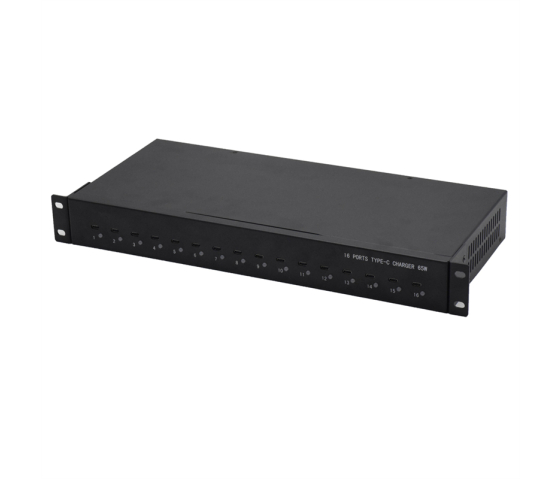 16 Ports USB-C 65W 1U Rackmount Lade-Hub