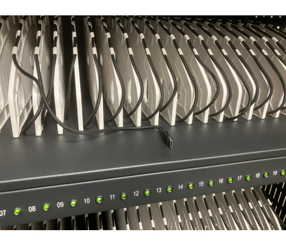 BRVC50 USB-C-Ladewagen COMPACT inklusive Ladekabel für 50 Tablets bis 13 Zoll - schwarz