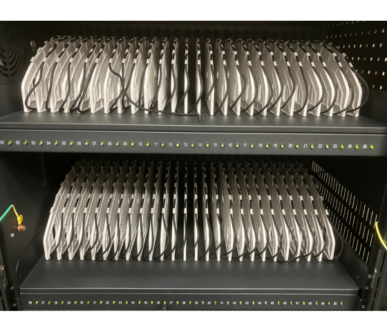 BRVC50 USB-C-Ladewagen COMPACT inklusive Ladekabel für 50 Tablets bis 13 Zoll - schwarz