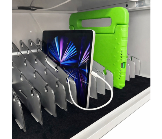 Bravour BRVDC12 Ladeschrank für 12 Tablets oder Laptops bis 17 Zoll - Weiß - USB-C