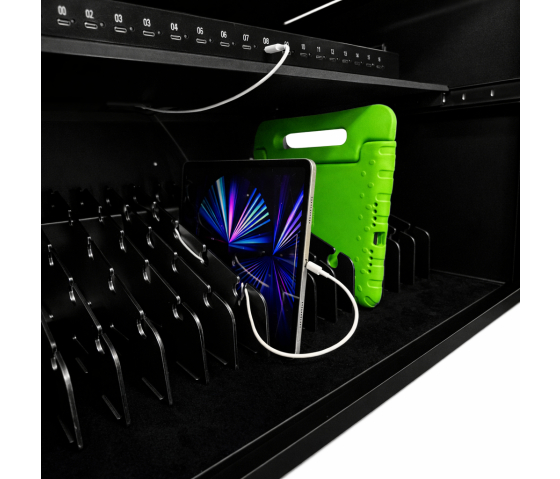 BRVDC16 USB-C Ladeschrank für 16 mobile Geräte bis zu 17 Zoll - schwarz