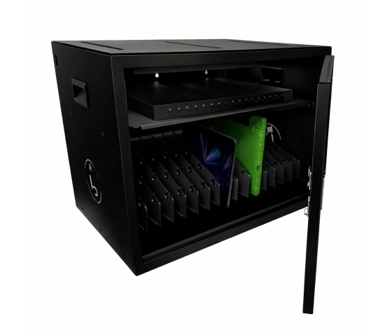 BRVDC16 USB-C Ladeschrank für 16 mobile Geräte bis zu 17 Zoll - schwarz