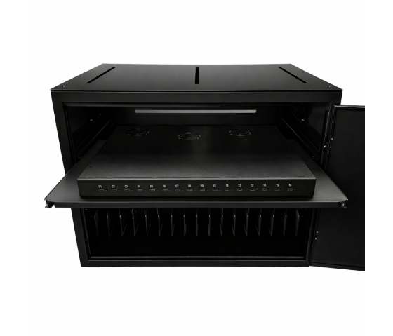 BRVDC16 USB-C Ladeschrank für 16 mobile Geräte bis zu 17 Zoll - schwarz