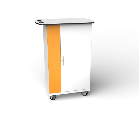 Charge & Sync Ladewagen für 16 iPads mit dicken Schutzhüllen - Zioxi SYNCT-KC-16 - Schlüsselschloss