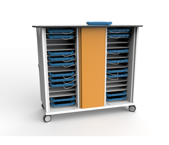 USB-C Ladewagen für 32 Tablets in dicken Schutzhüllen - Zioxi CHRGTUC-KC-32-C - digitales Codeschloss