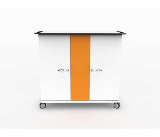 Ladewagen für 32 iPads mit dicken Schutzhüllen - Zioxi CHRGT-KC-32-C - digitales Codeschloss