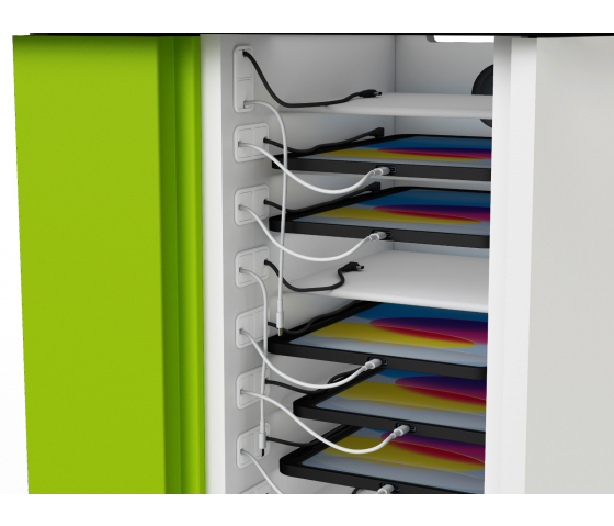 Zioxi Ladestation für 16 iPads bis zu 10,9 Zoll und iPad Stifte - Tastensperre - CHRGT-PT-16-K