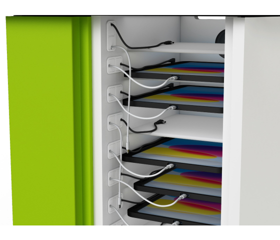 iPad und Pencil USB-C Ladewagen Zioxi CHRGTUC-PT-16-K# inklusive USB-C Kabel für 16 iPads bis zu 10,9 Zoll - Tastensperre