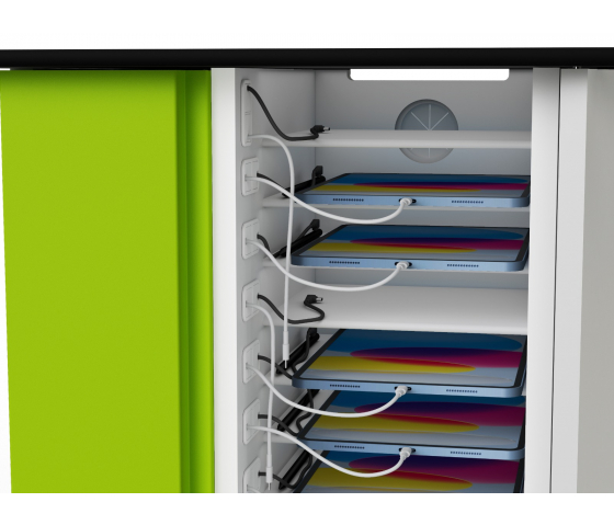 Zioxi Ladestation für 16 iPads bis zu 10,9 Zoll und iPad Stifte - Tastensperre - CHRGT-PT-16-K