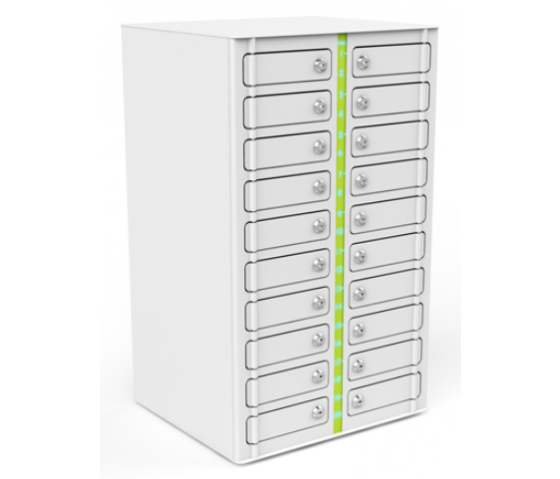 Zioxi Volt bay smartphone wall locker VSP1-20W-UC-CP für 20 Smartphones bis 7 Zoll - Zahlenschloss - USB-C