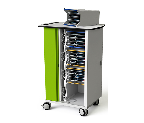 Tablet-Ladewagen Zioxi mit Tragekörben für 16 Tablets bis zu 10,5 Zoll - mit schloss