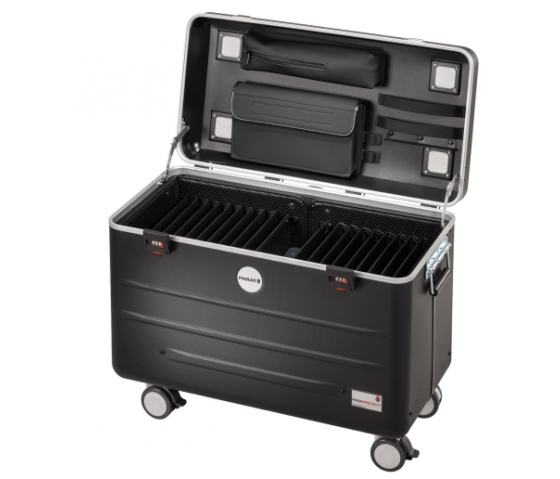 Parat Paraproject Ladekoffer TC20 TwinCharge USB-C für 20 Tablets bis 12.9 Zoll - mit USB-C auf Lightning / LED-Kabel, in Schwarz