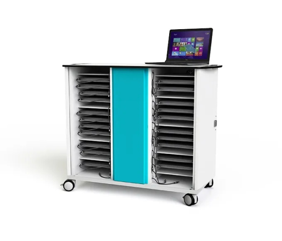 Zioxi onView Laptop-Ladewagen CHRGT-LS-32-R-O3 – für 32 Laptops bis zu 16 Zoll – RFID-Schloss