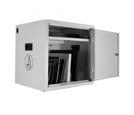 Bravour BRVD12 Ladeschrank für 12 Tablets oder Laptops bis 17 Zoll - Weiß - USB