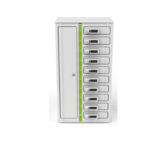 Zioxi Volt USB-C Fächerschrank mit Ladefunktion VSP1-10S-UC-C-G für 10 Smartphones - digitales Codeschloss