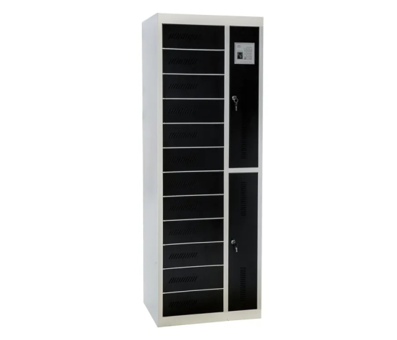 Laptop & Tablet-Ladespind BR12PSLZ – 12 Fächer – Steckdose & USB-Anschluss – RFID