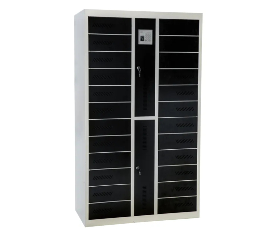 Laptop & Tablet Fächerschrank mit Ladefunktion BR24PSLZ – 24 Fächer – Steckdose & USB-Anschluss – RFID