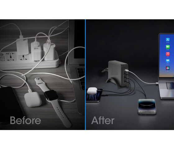 4-Port GaN USB-C Power Delivery Ladestation - 240 W / PD 3.1