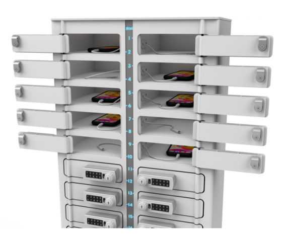 Zioxi Volt bay smartphone wall locker VSP1-20W-UC-CP für 20 Smartphones bis 7 Zoll - Zahlenschloss - USB-C