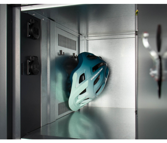 E-bike Akku-Fächerschrank mit Ladefunktion mit 8 Fächern - Außeneinsatz - Schlüsselschloss