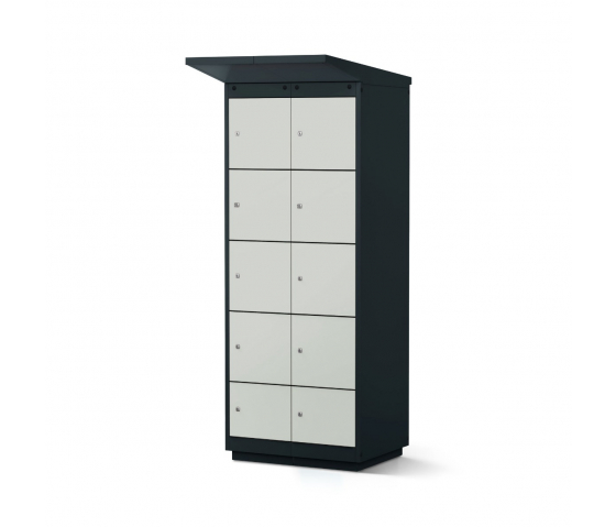 E-bike Akku-Fächerschrank mit Ladefunktion mit 8 Fächern - Außeneinsatz - Schlüsselschloss