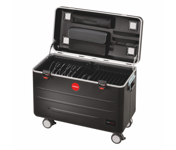 Parat Koffer TC20 TwinCharge mit 20 USB-C Ladekabeln Ladewagen für 20 Tablets bis zu 12,9 Zoll - schwarz