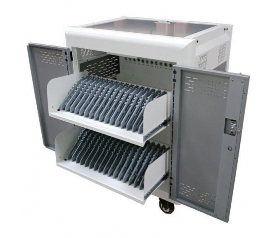 P-Tec T32V Ladewagen für 32 Tablets oder Laptops bis zu 16 Zoll – Aufladen über Steckdosen