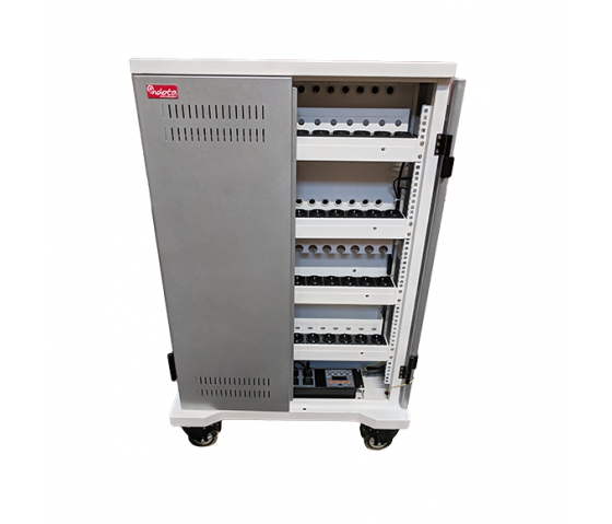 P-Tec T42V Ladewagen für 42 Tablets oder Laptops bis zu 16 Zoll – Aufladen über Steckdosen