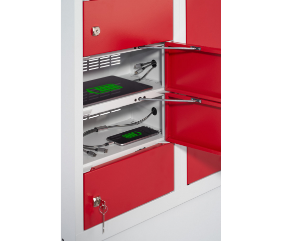 Telefoon & Tablet lockers met 10 vakken en oplaadfunctionaliteit