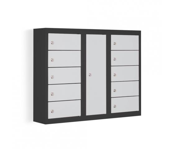 Telefoon & Tablet lockers met 10 vakken en oplaadfunctionaliteit